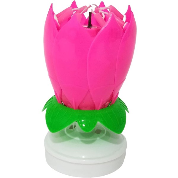 Lotusljus LED Festliga elektriska Lotusljus Visuell effekt Solid Paraffin Unik Creative Pink 1 st