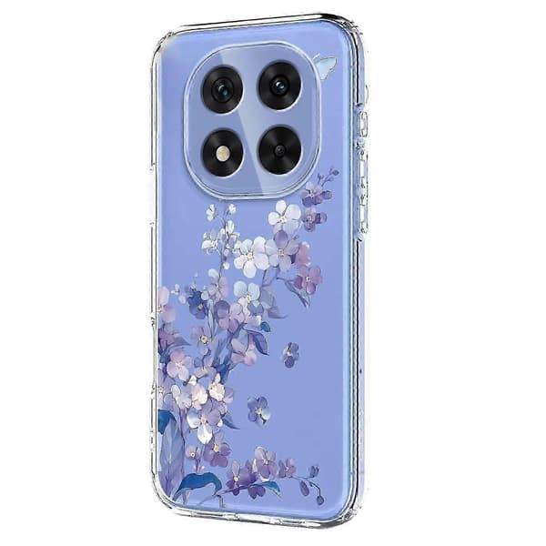 Blommönstrad målad TPU-telefonfodral för skydd och stil Violet For Redmi Note 14 Pro 4G