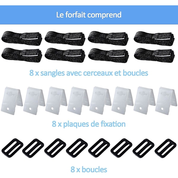 Pooltilbehør Plansæt Solar selvklæbende stropper Nylon og velcro-fastgørelsesplader Spænder