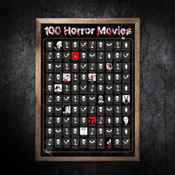 100 gyserfilm Skrab af plakat til Halloween skal se filmudfordringer Plakatgaver til filmfans 1