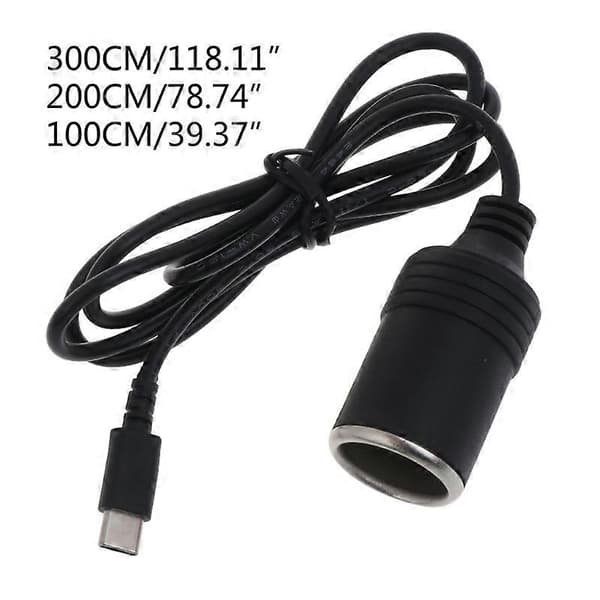 USB C PD til 12V 60W bilcigarettænderstikadapter til biloplader og støvsuger 0.24m