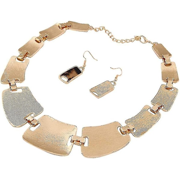 Bröllopshalsband Dam Mode Leopard Halsband Och 1 Par Örhängen Set (brun, En Storlek)