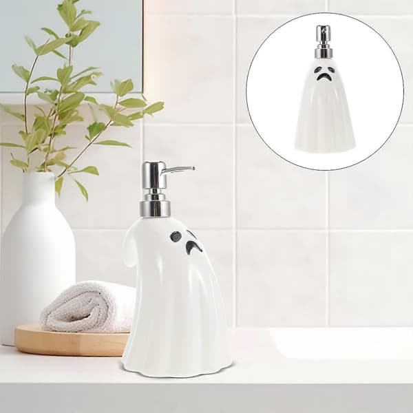Keramisk handtvålsdispenser för lotion, påfyllningsbar pumpflaska, vit