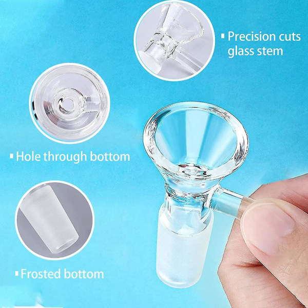 14 mm bolle – trakt av klart glass, 6 stk Scientific liten glasstrakt med rengjøringsbørste