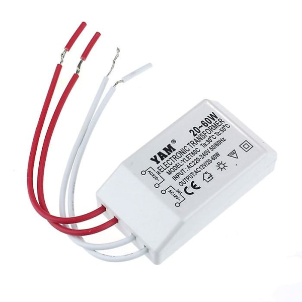 AC 220V til 12V 20-60W Halogen Lys LED Driver Strømforsyning Transformator White