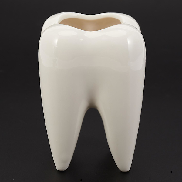 Tandform Hvid Keramisk urtepotte Moderne Design Plantetænder Model Mini Desktop Pot Creative Gi