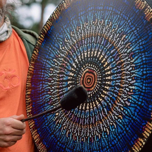 Vegansk shamanistisk tromme til lydhealing - Lydterapiværktøj med lav bas