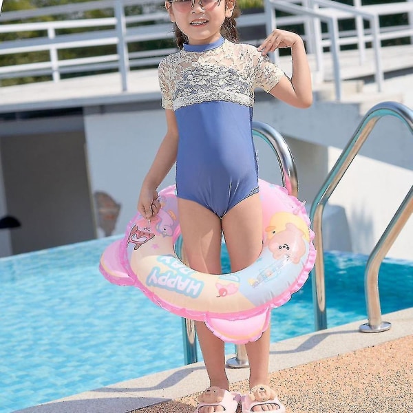 Fortykket oppblåsbar svømmering med tegneserie sommerbassengvannleketøy 70