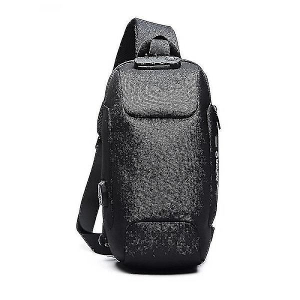 Ozuko Crossbody-väska för män Stöldskyddad axelväska för män Vattentät kort resa bröstväska axel