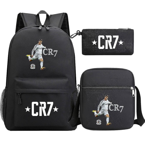 Fodbold Ronaldo Cr7 rygsæksæt - skoletasker til piger/drenge, rygsæk til bærbar computer, rygsække til kvinder, skuldertasker og pennetui 1