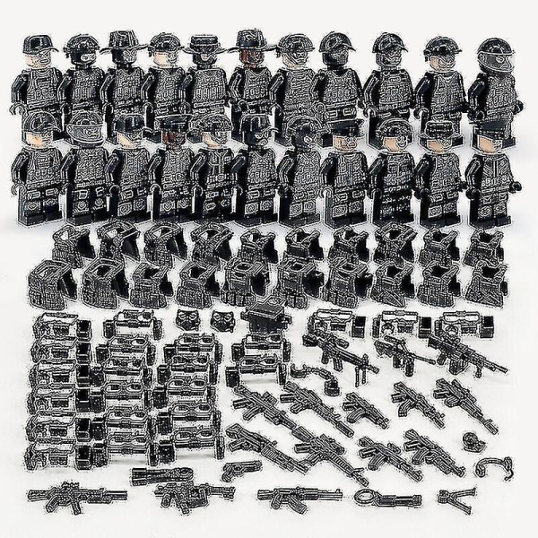 Byggeklodser-serien sort special politi- og terrængående køretøjssæt Små partikler samlet minifigurlegetøj