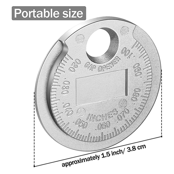 Tændrør Space Tool Gapper Gauge- Wire Tændrør Space Measuring Tool Skaleret fra 0,020 tommer til 0,10