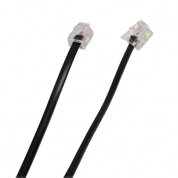 RJ11 6P4C 10m telefonkabel til ADSL-modem og telefonlinjeforbindelse svart