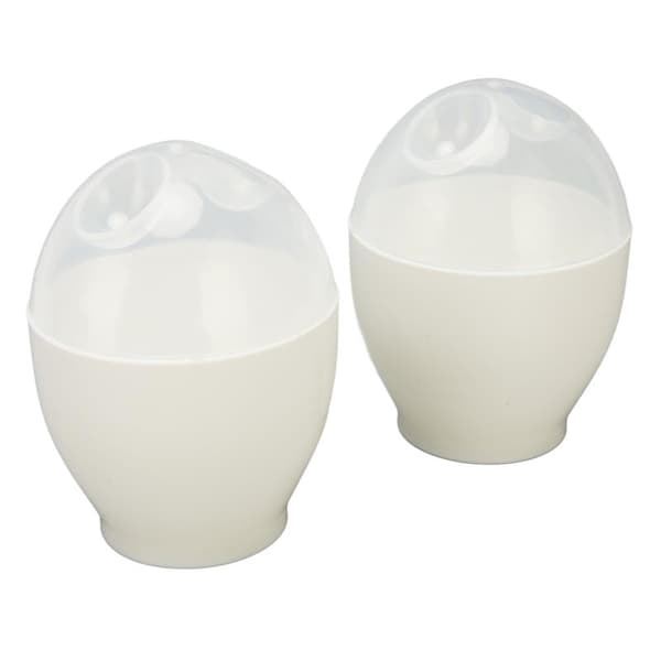 2st Microwave Egg Cooker Poacher ABS Portable Mini Quick Egg Cooking Cup for Kitchen Breakfast