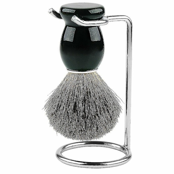 Sikkerhedsskraberholder i rustfrit stål - Barberbarberholder til mænd - Barberblad og barberstativ - Skridsikker base 1 Prongsølv 2 stk.
