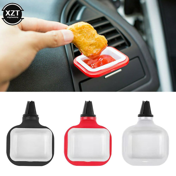 2 stk Hot Transportable Universal Sauce Holdere Tomatsauce Stand Dip Clip Bil Ketchup Rack Kurv Dipping Sauce Bil Interiør Styling| | White