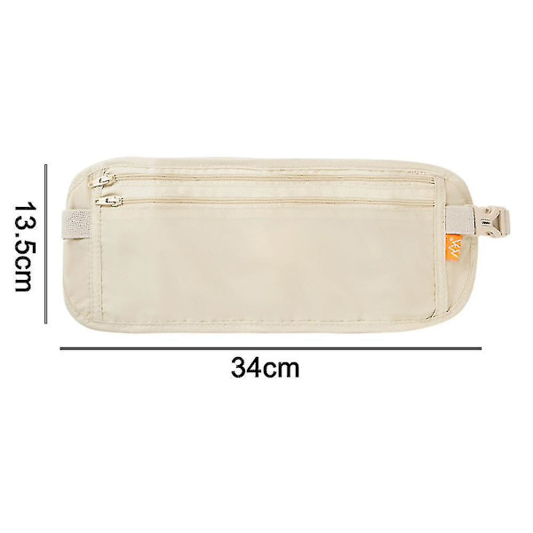 Money Belt For Travel - ohut passipidike matkapussi, joka suojaa tärkeitä papereitasi ja rahaasi Khaki