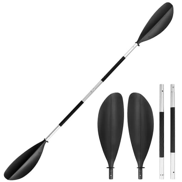 4-delt justerbar sup-pagaj til kajak og stand-up paddleboard, dobbeltfunktion til surfing SET 1 Black