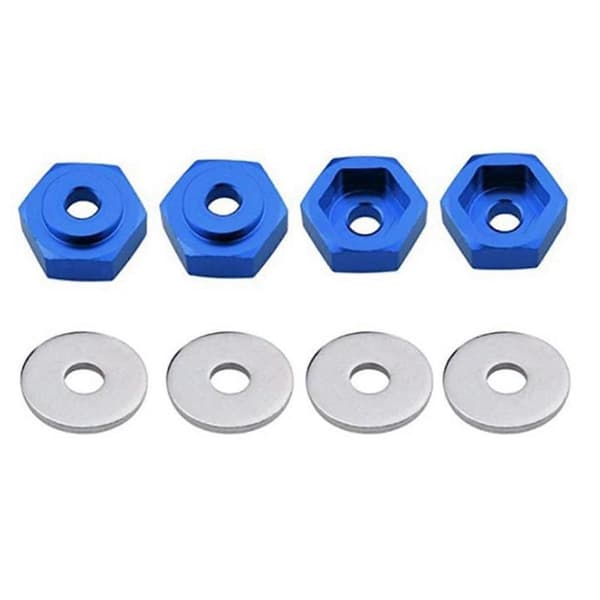 4 stk. Kompatibel med Hsp 1:10 til 1:8 Dæk 12mm til 17mm Hex Konvertering Sort
