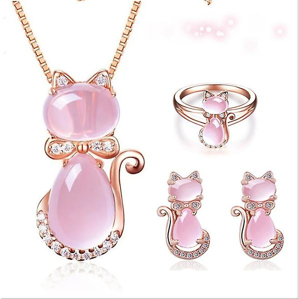 Uusi Cat Charm Riipus Kaulakoru Set Set Naisten Muoti Korut 1 Necklace