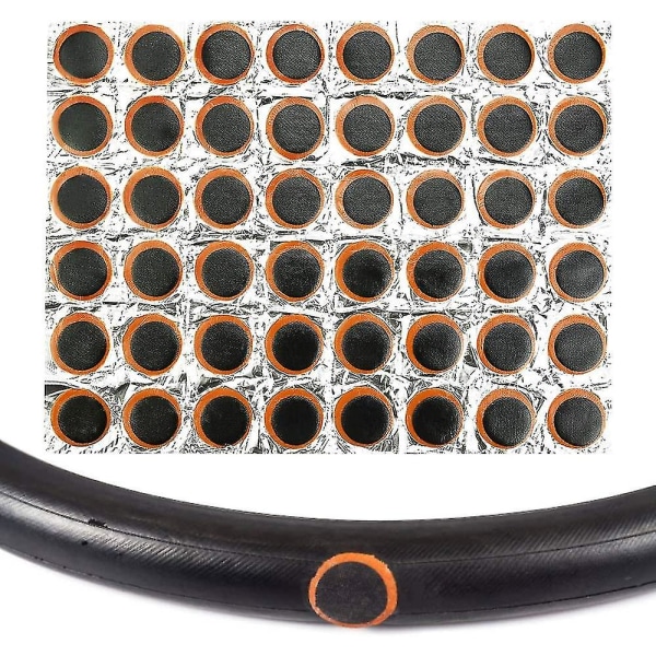 48 stykker cykeldækpatchsæt, cykelslangereparationssæt, gummilapper, til dækcykelslange 25 mm
