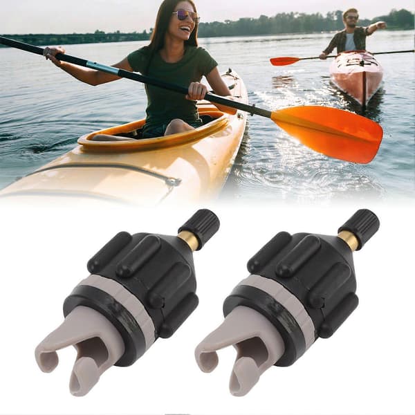 2 STK Luftpumpe Oppustningsadapter Paddleboard Dyseadapter Luftventilforbindelse til Kajak Angrebsbåd Bilpumpe Sort