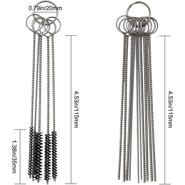 Sett med 3 forgasser Carbon Jet Cleaner, AIFUDA 13 Wire Torch Tip Cleaner Tool og 2 stk med 10 nåler 5 børster Renseverktøysett kompatibel ATV Welde