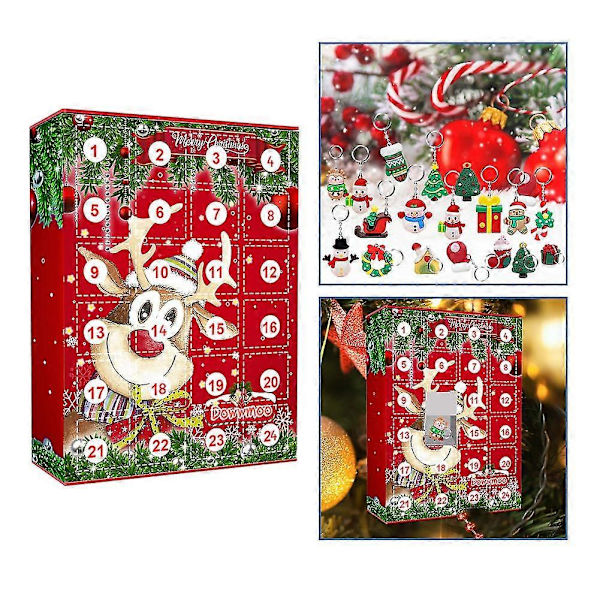 Joulu avaimenperä Countdown Blind Box 24 päivän adventtikalenteri Countdown Resin
