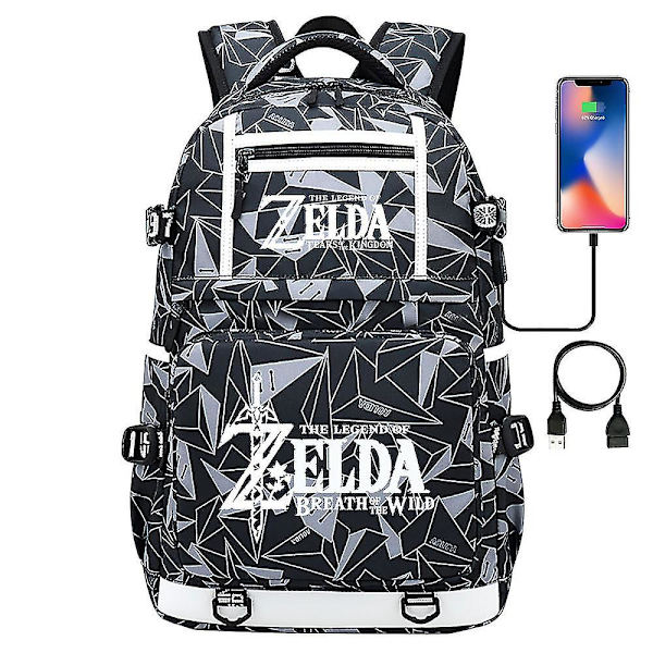 Breath Of The Wild Eye Game Fans USB Ryggsäck - Cosplay Student Skolväska För Unisex - Resedator Laptopväskor 7