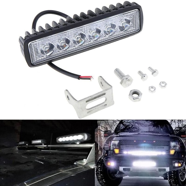 18w 6 Led bil arbeidslys Drl Spotlight Høy Bright Vanntett Auto Offroad Suv Truck Frontlykter Kjørelampe 12v Biltilbehør|signallampe|