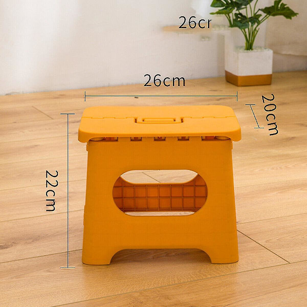 Stor trinskammel Foldbar Multi Purpose Heavy Duty Home Kitchen Kids Yellow L