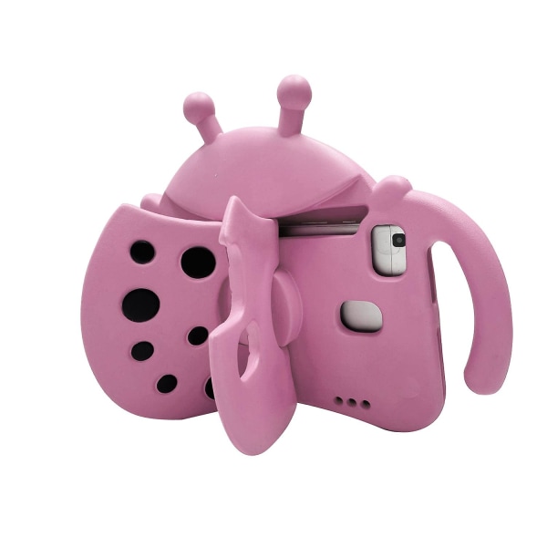Kid Ladybug Case för Samsung Galaxy Tab A7 Lite 8.7 T220 T225 2021, Kickstand Heavy Duty Shockproof Cover, hållbart Pink