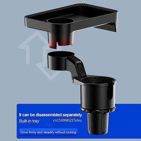 Bærbar Bilkopholder Fastgørbar Måltidsbakke Udvidet Bord Skrivebord 360 Roterbar Justerbar Bilmadbakke Kopholder Dropshipping| | Large