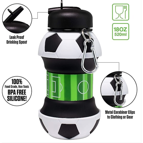 Kokoontaittuva silikonipallovesipullo lapsille-Yvan Soccer Ball