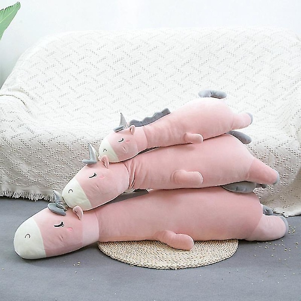 Jättiläinen pehmolelu yksisarvinen täytetty hopea sarvi yksisarvinen korkealaatuinen makuutyyny Eläimen sängyn sisustus tyynyn heittotyyny about 70cm Pink unicorn