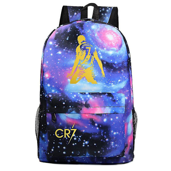 Cr7 ryggsäck USB laddning för pojkar och flickor, skolväskor för laptop med stöldskydd, resemochila 8