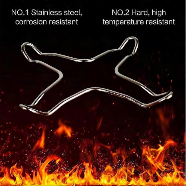 2-pack gasspisring-reducerare i rostfritt stål för spishäll - Silver