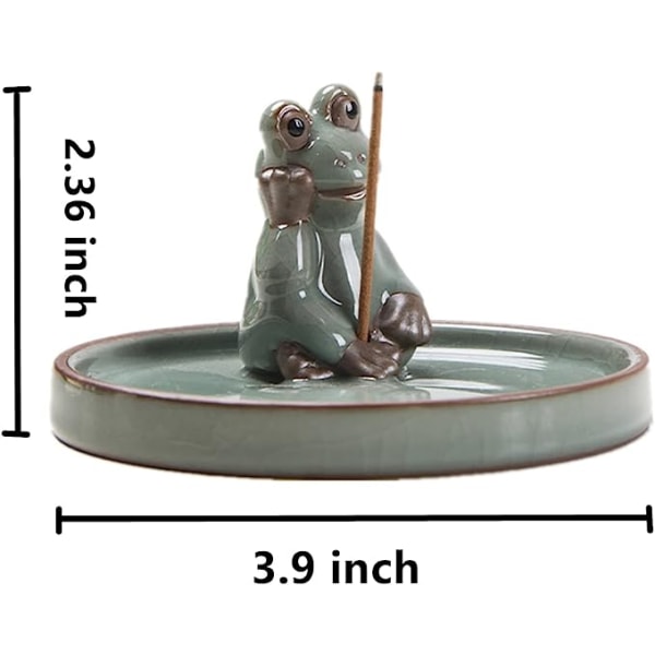 Little Frog Keramik rökelsebrännare Reflux rökelsehållare Lotus Leaf Tray, ,Lämplig för hemmakontor Yoga purify the air (Frog-3)