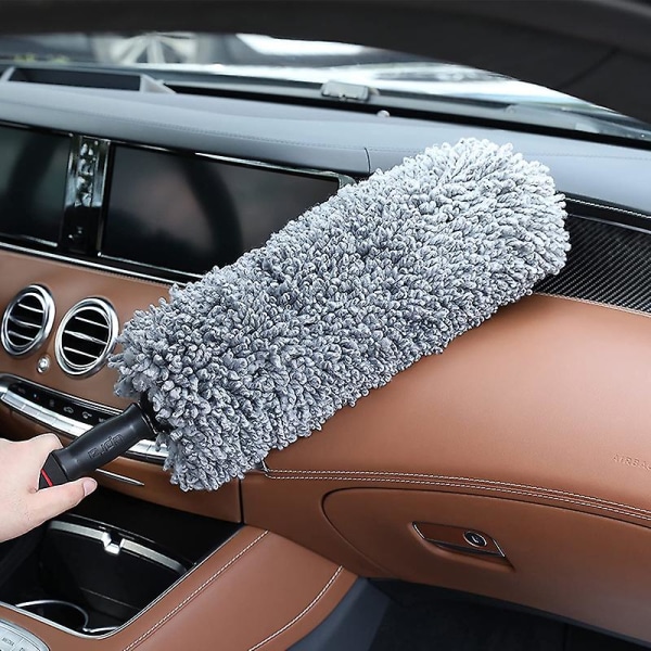 Infällbar Microfiber Bilrengöringsborste Rostfritt Stål Långt Handtag Dammvax Tvättbar Drag Wax Shan Washer Auto Window Duster| |
