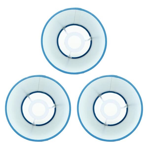 3 Pcs Modern Blue Fabric Lampshade E14 Dust Cover for Bedroom Bedside Retro Design