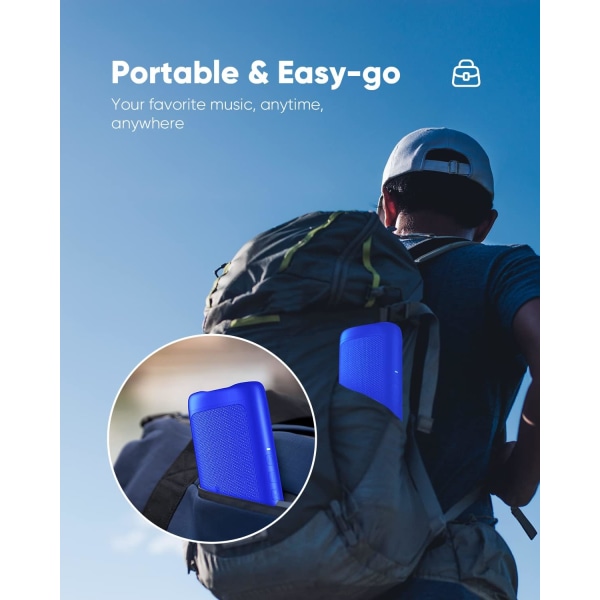 Bluetooth-högtalare med HD-ljud, bärbar trådlös, IPX5 vattentät, upp till 24 timmars uppspelningstid, TWS-parkoppling, BT5.3, elektroniska prylar, födelsedagspresent Blue