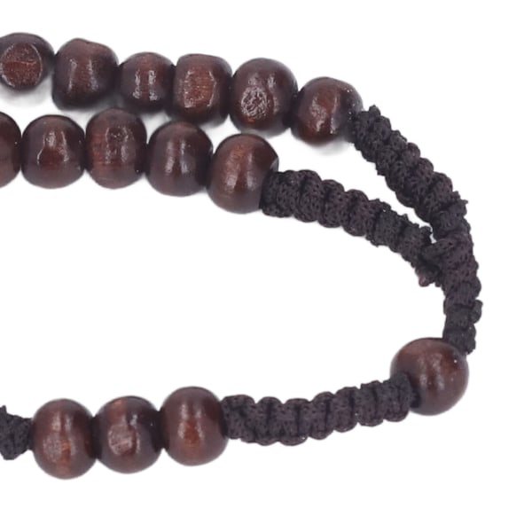 10 st trärosarier Jesus avtryck katolsk unisex stil naturliga träpärlor korsrosarie halsband smycken för män kvinnor Dark Brown