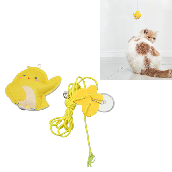 Hängande dörr interaktiv katt leksak filt kyckling form justerbar rolig katt retas leksak för hemmet