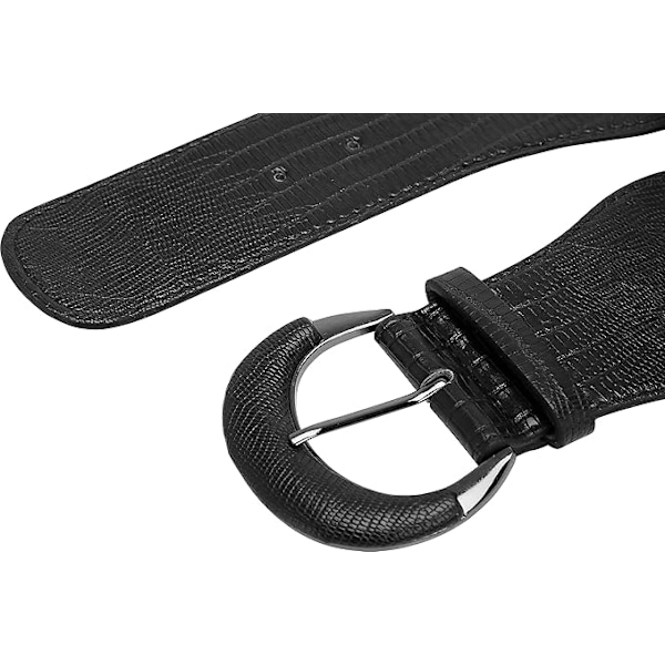 Brett PU Elastiskt Stretch Tjockt Spänne Midjebälte black