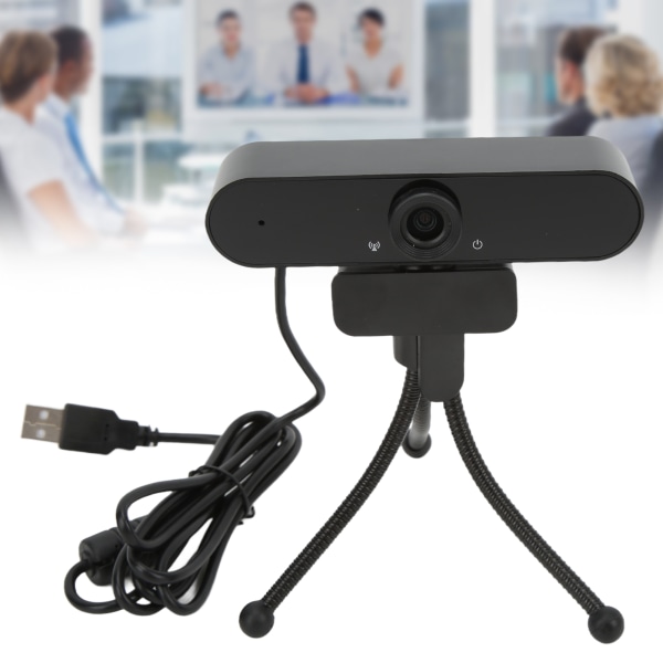 Webkamera 1080P HD USB2.0 2.0MP Autofokus Clear Video Webcam til Win10 Desktop Laptop PC