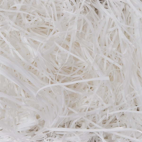 Pappersstrimlare Fyllning Utsökt Ljusa Färger Luktfri Raffia Fyllning Presentförpackning Stoppning för Presentförpackning Dekoration White 30g