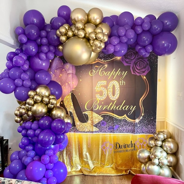 129 st lila ballonger i olika storlekar 18 12 10 5 tum för Girlangbåge Premium lila latexballonger för Maskeradfest Dekorationer Födelsedag Årsdag Purple