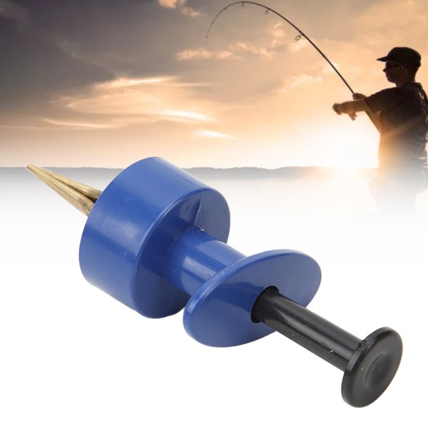 Fishing Baits Clip Portable 4 Claws Bloodworm Meitemark Clip med gummibånd fiskeutstyr tilbehør Blå