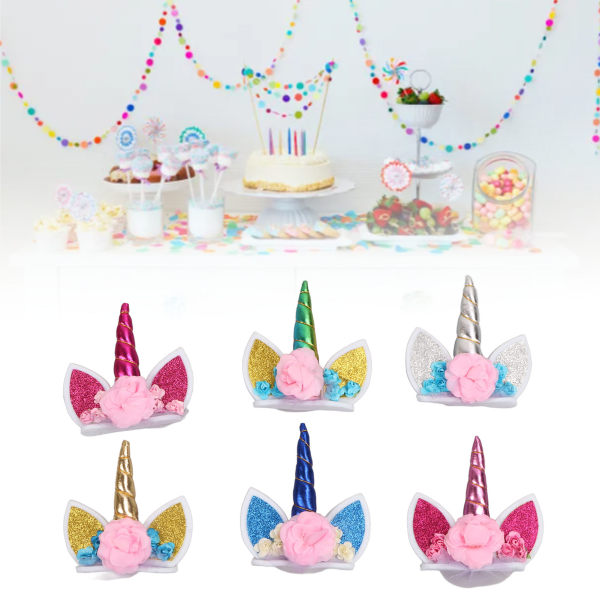 6 kpl kakun päällyksen koristeita Pehmeä huopa koristelevat kukat Söpöt syntymäpäiväkakkukoristeet tytöille