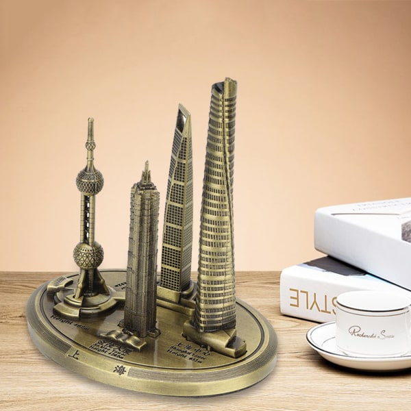 Shanghai Building Collection Model Oriental Pearl Tower Global Financial Center Souvenir Bronze L